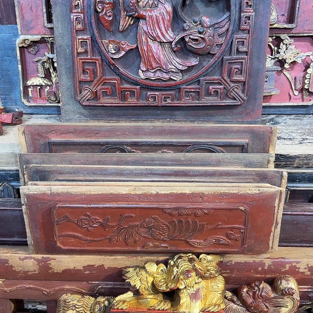 谭***～香榧木老木雕花板