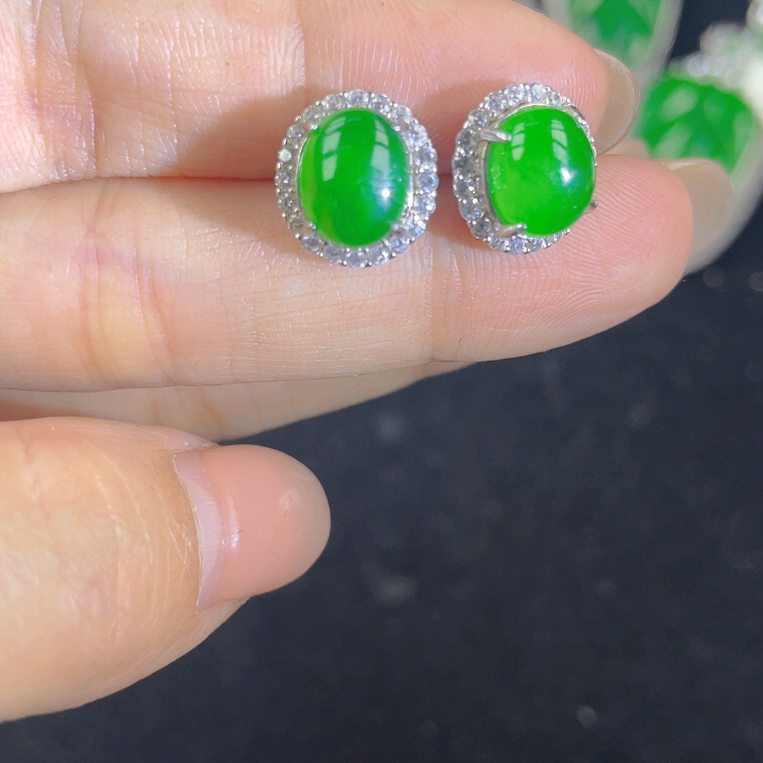 翡翠吊坠(不含链)银S925镶嵌