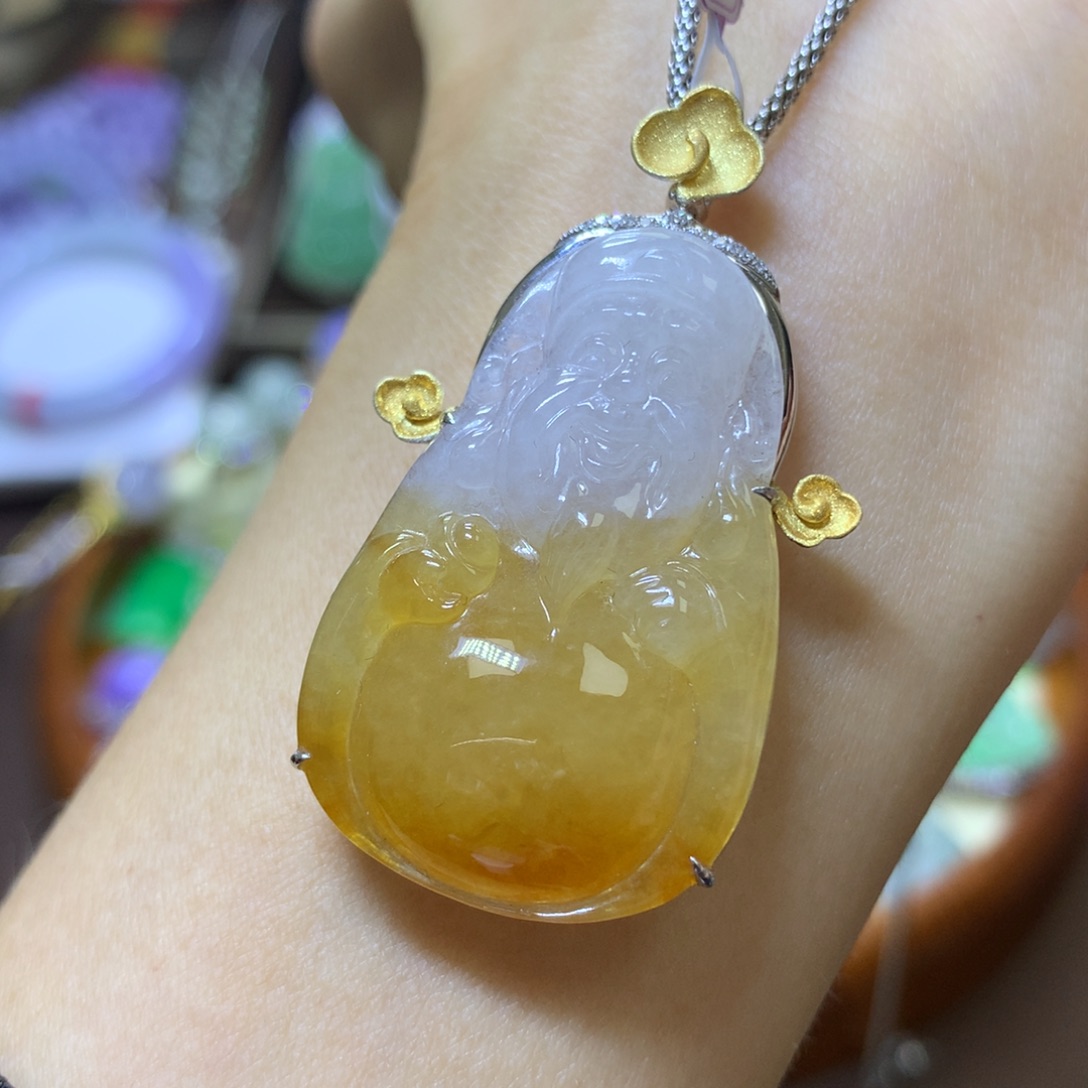 【闪购商品】翡翠颈饰18K金镶嵌翡翠