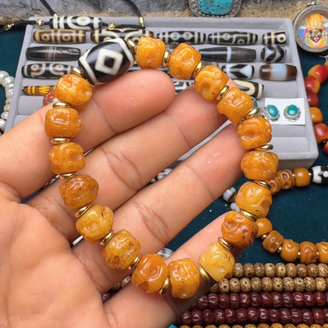 柏香籽/百香籽手串牦牛骨