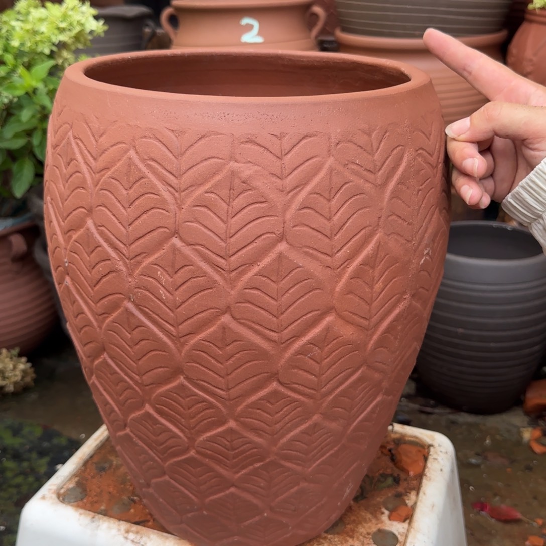 紫砂花盆口25高36宜兴紫砂粗糙正常