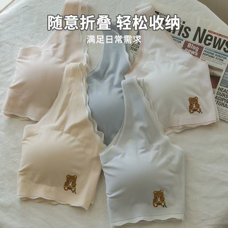 少女内衣初高中学生发育期无痕显胸小文胸女童防震背心