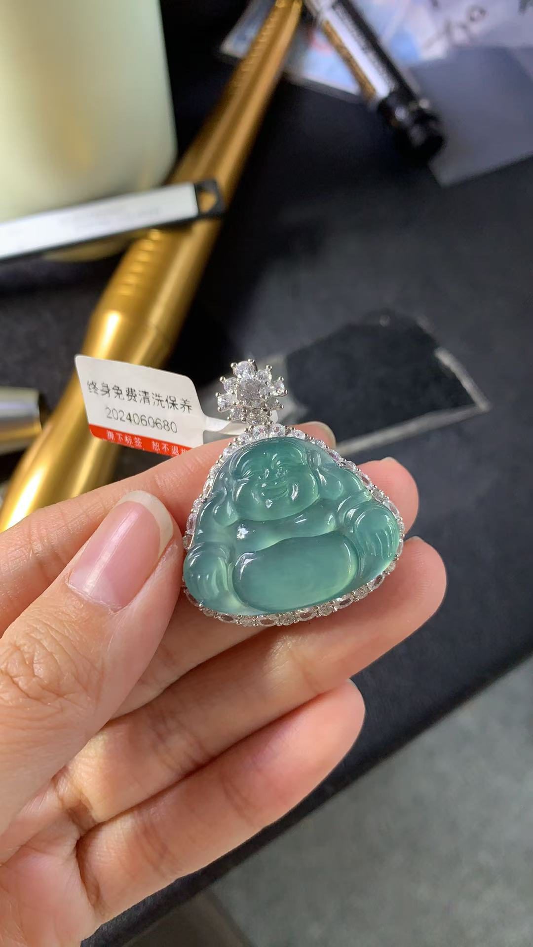 佛公吊坠天然翡翠A货