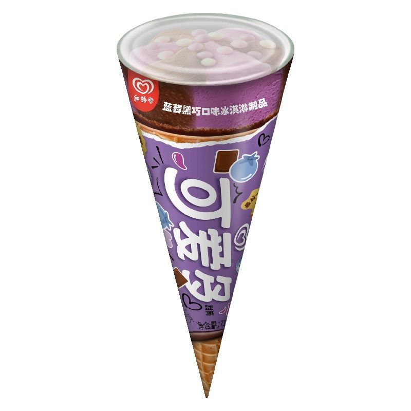 可爱多甜筒 蓝莓黑巧口味冰淇淋单支装71g