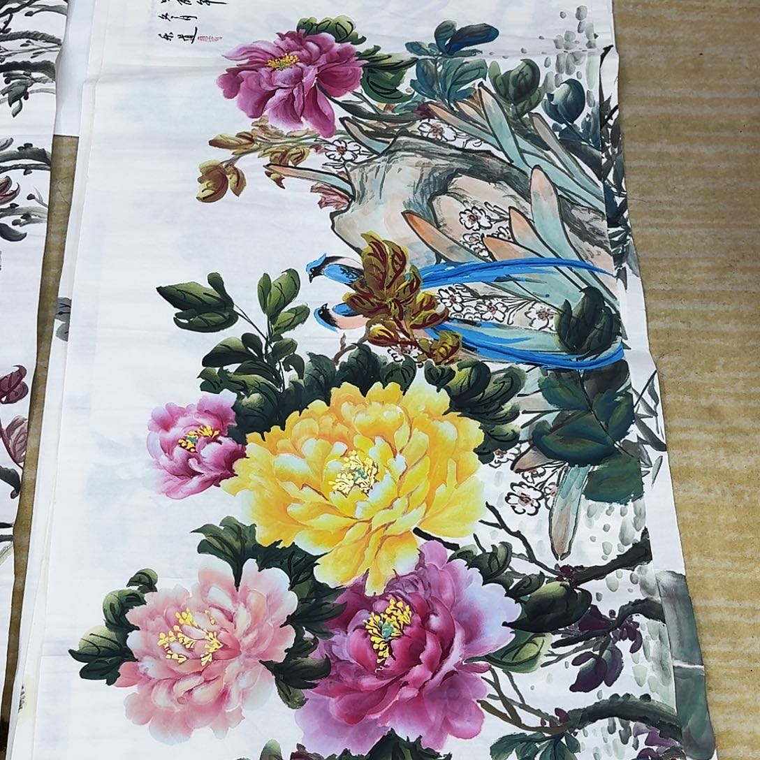 国画三尺整纸手绘原稿
