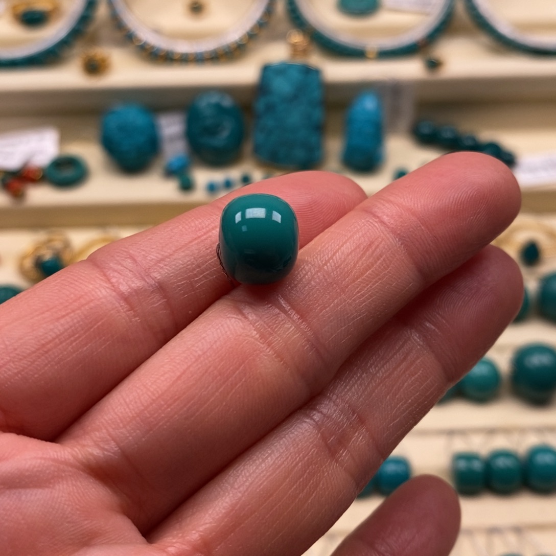 绿松石未镶嵌珠宝奇石直径10.9×9.4老型