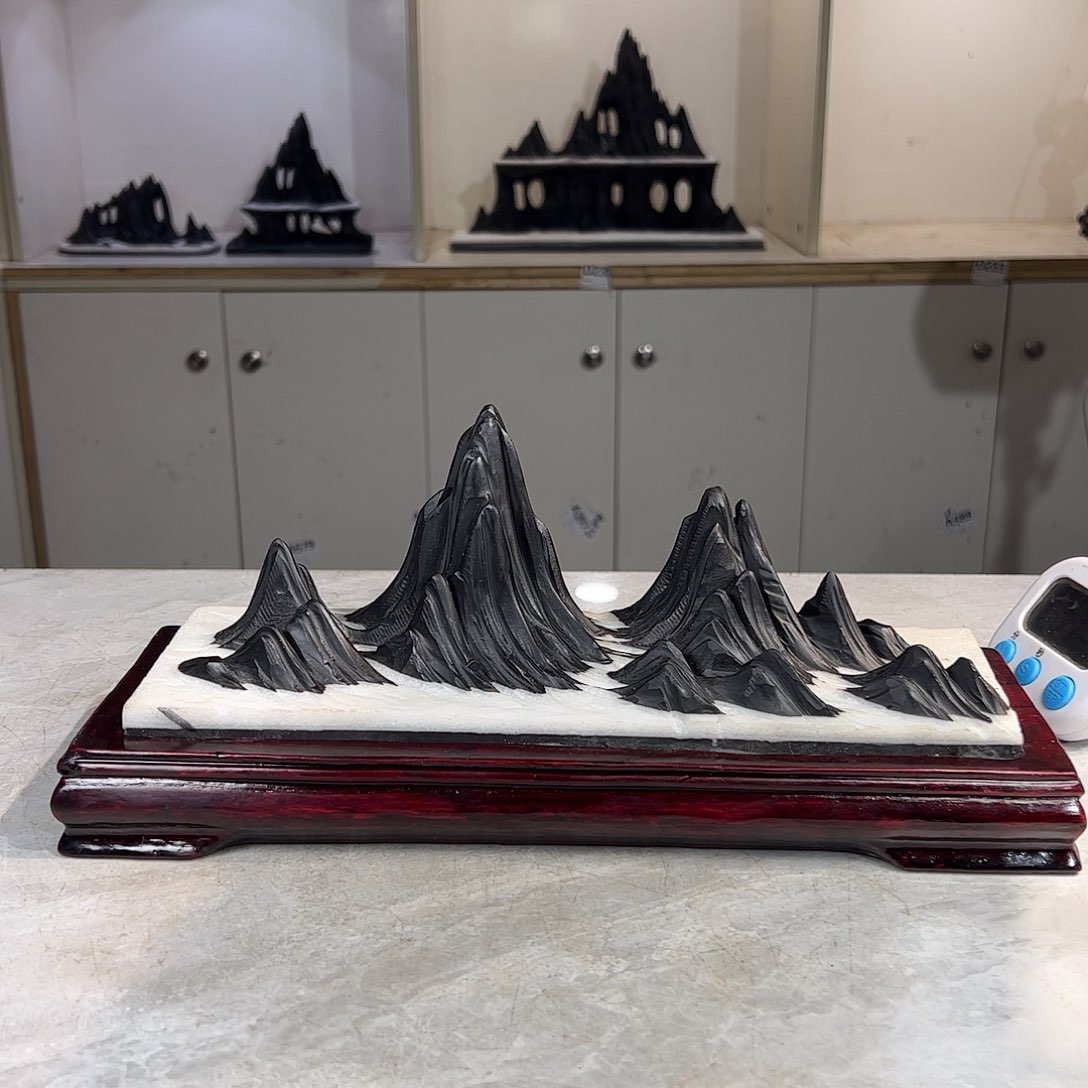 灵璧奇石博览会摆件唯**墨