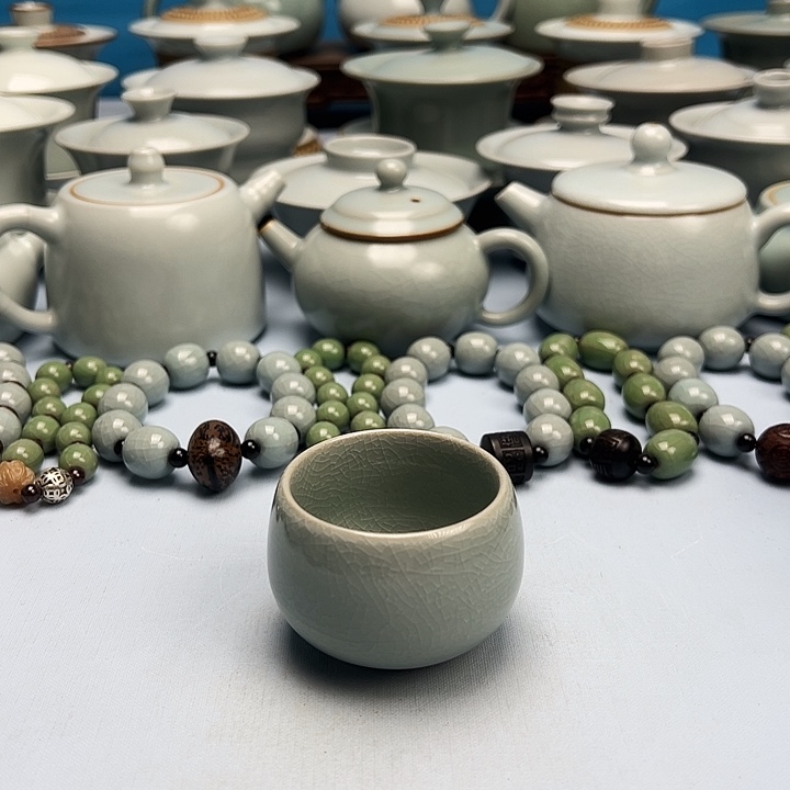 杯粉青釉罗汗杯原矿原釉原产地