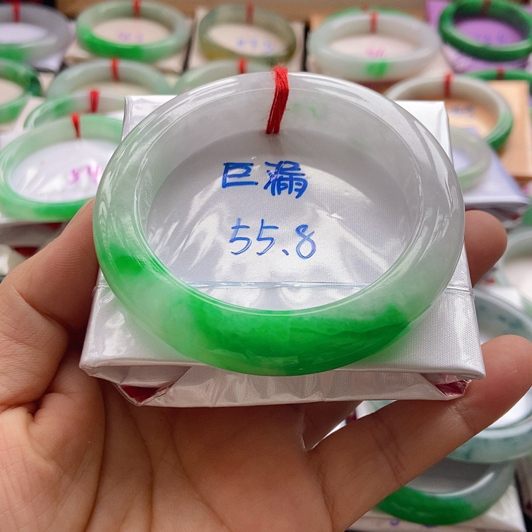 未镶嵌手镯翡翠青*手镯分