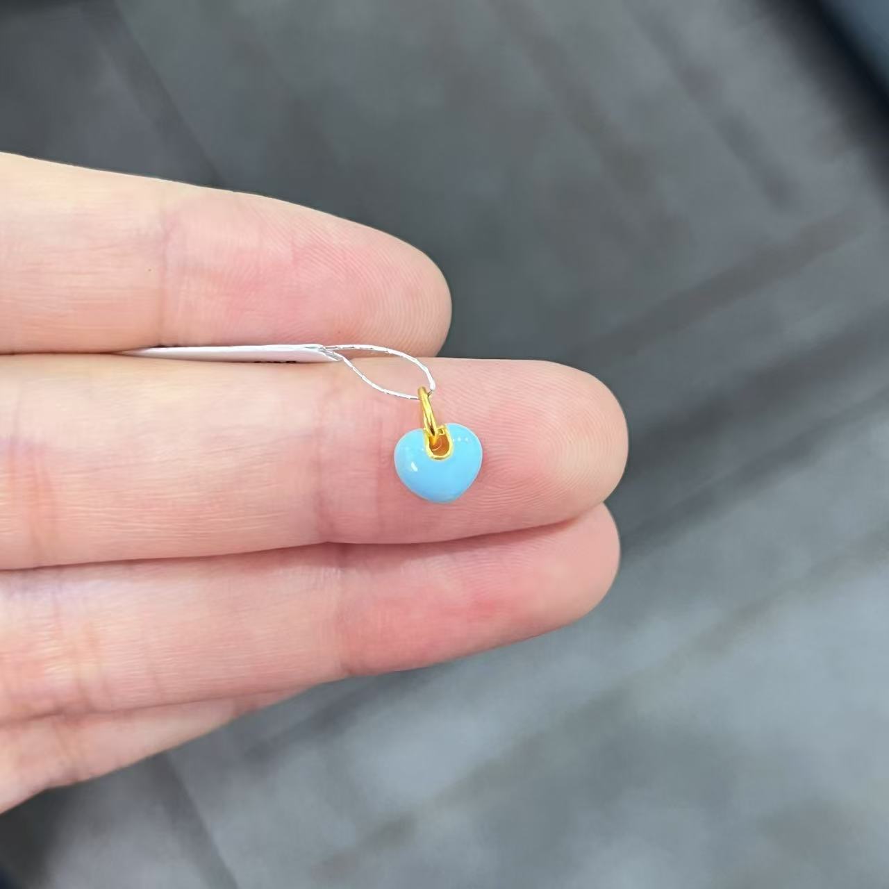 烧蓝胖心滴溜 足金999 总重出