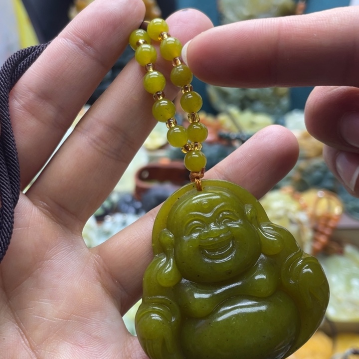 蛇纹石玉合金颈饰