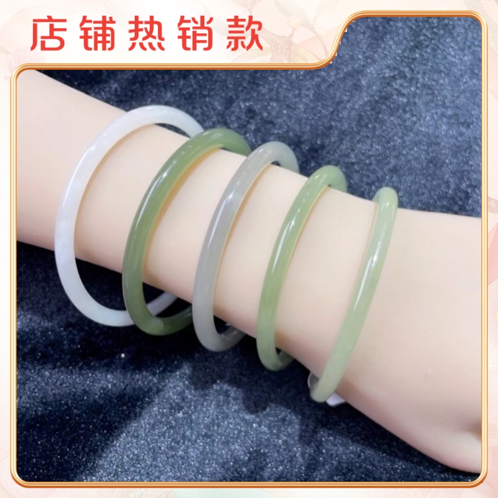 尚玉珍品天然和田玉手镯放漏-A