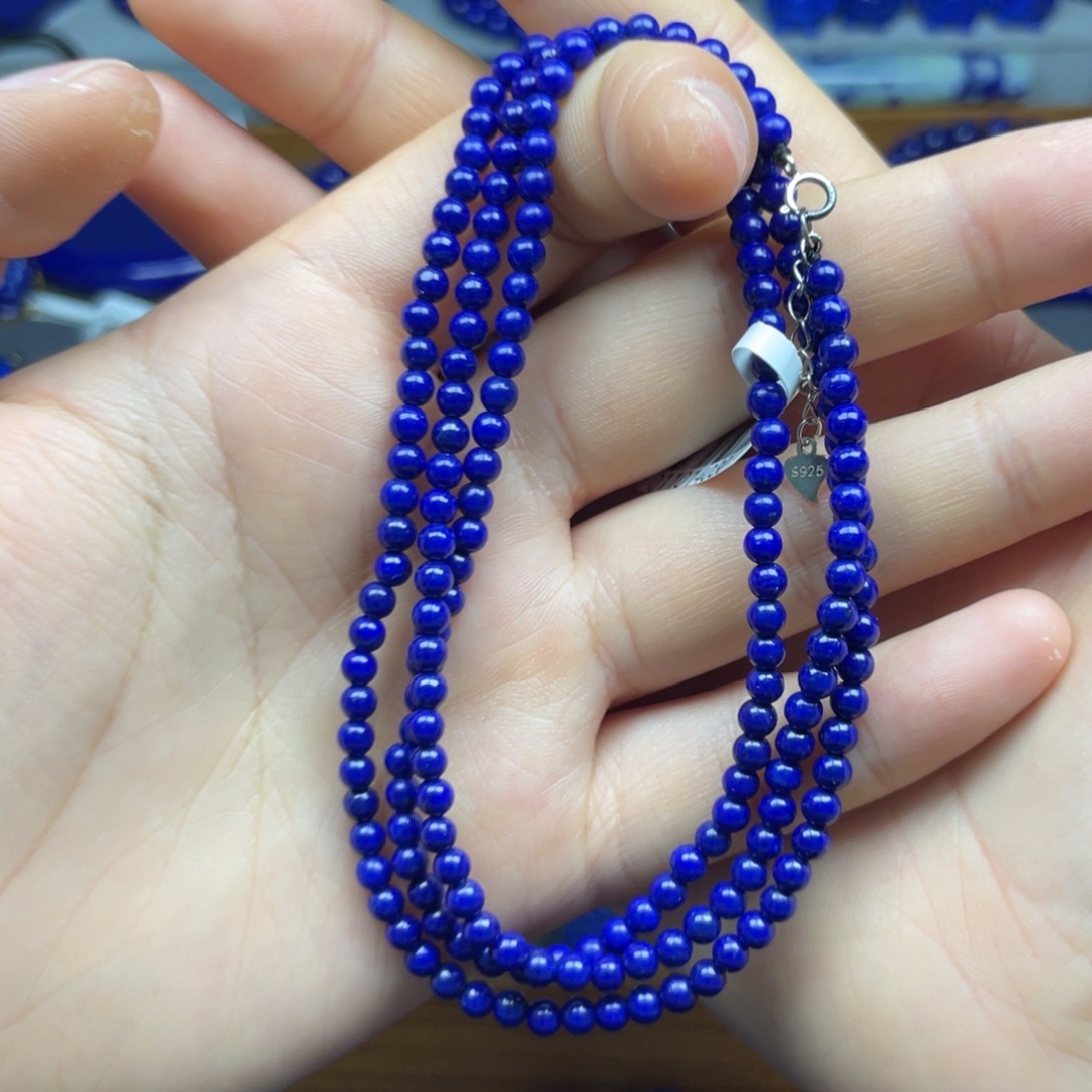 青金石未镶嵌项链3+