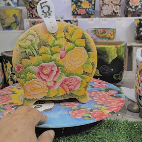 红泥花盆景德镇陶瓷