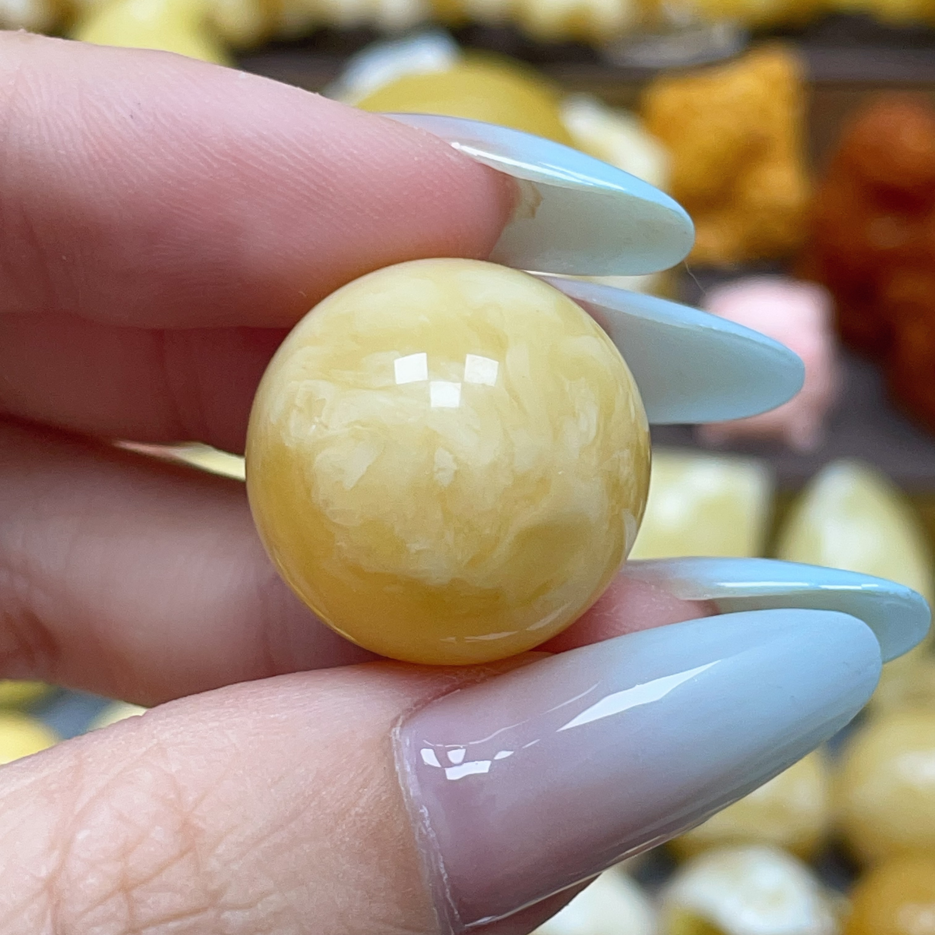 21.2mm「蜜之缘珠宝」天然原矿琥珀蜜蜡圆珠