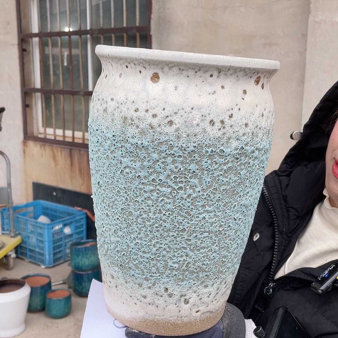 红陶王嫂花盆0215-徐蓝泡