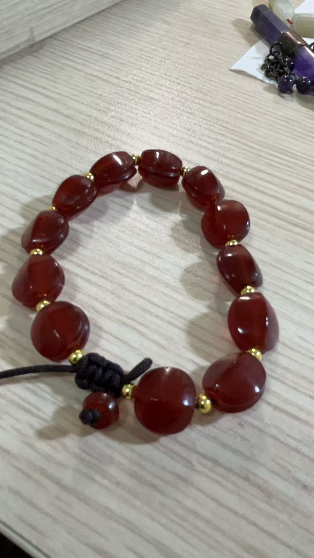 手工雕龟形玛瑙手链