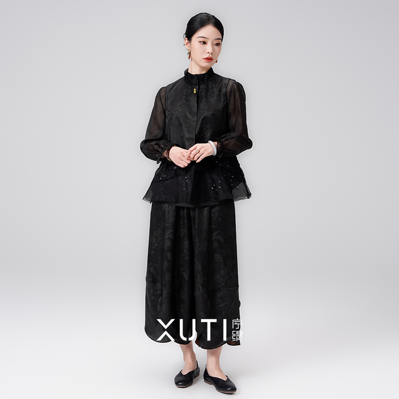 序缇『望归鸿』春夏新款国风新中式桑蚕丝马甲H225-6199