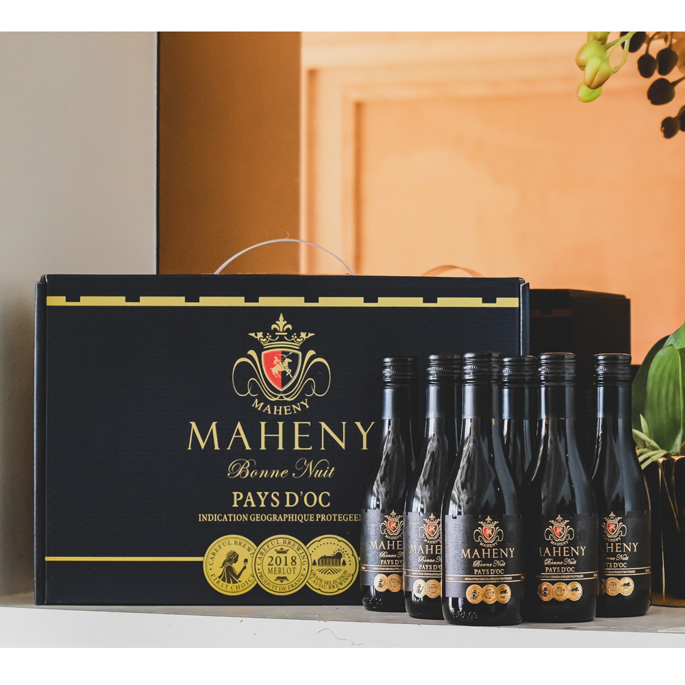 (福利MXN）法国进口黑晚安微醺小酒187ml*6 手提礼盒