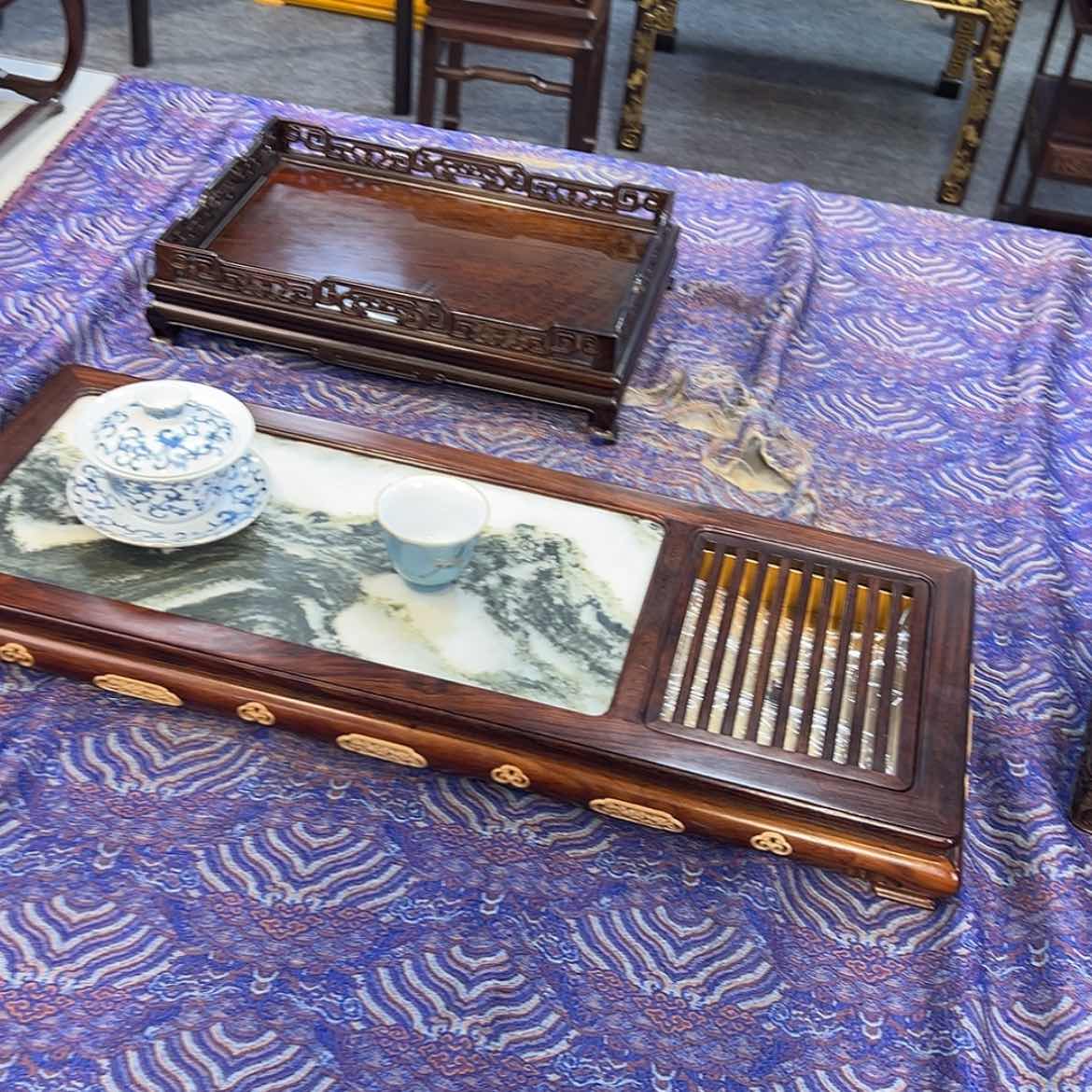 【闪购商品】红酸枝木类成套家具茶盘