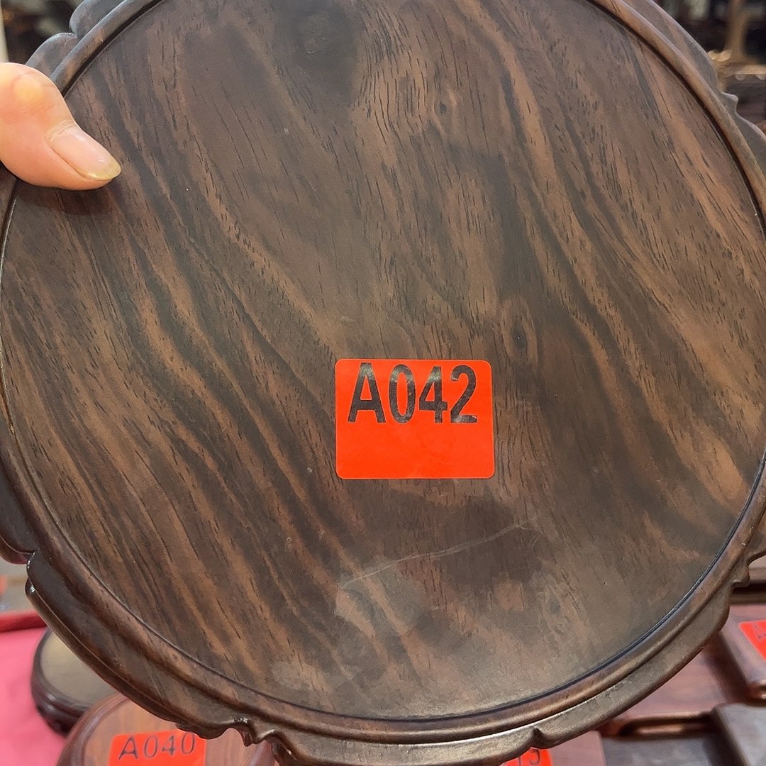 木A042 如意底座直徑20 公分X6 公分高