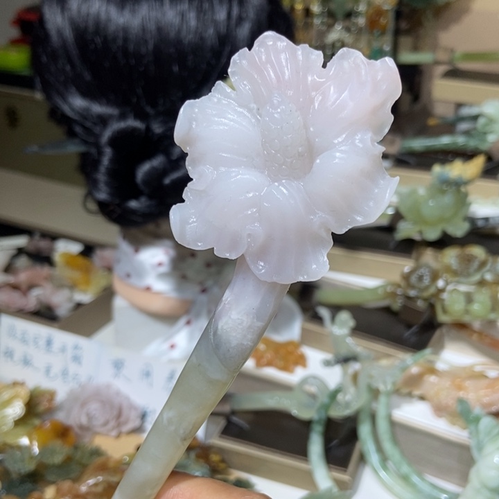 蛇纹石玉未镶嵌发饰