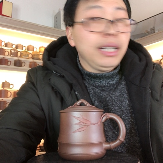 紫泥茶杯竹叶杯容量450