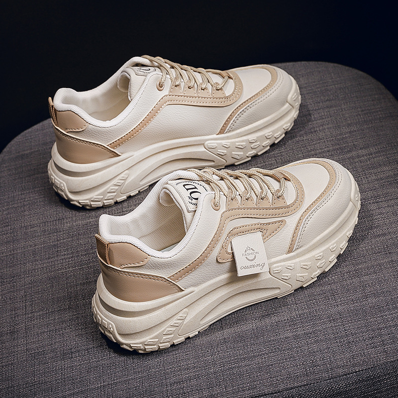 老爹鞋女2025秋季新款透气小白鞋厚底增高运动鞋休闲板鞋老Q029