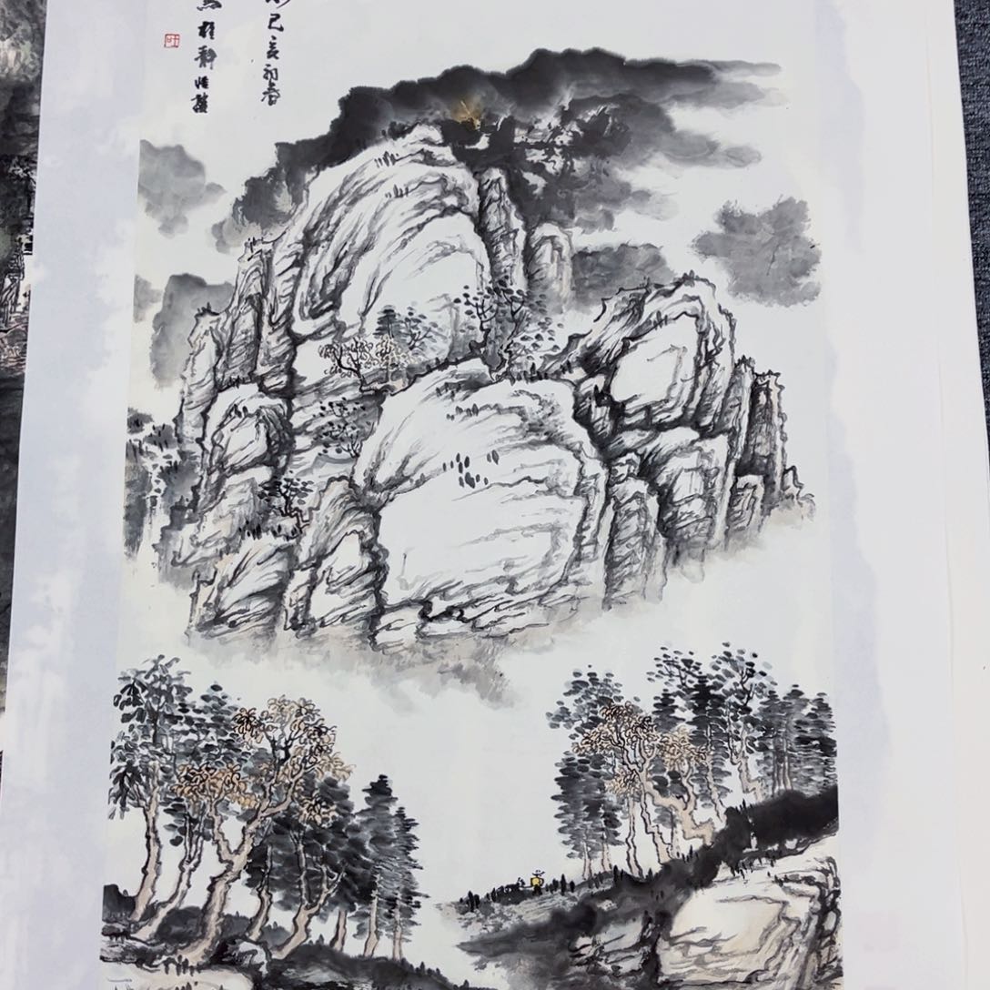 国画绘画王老师作品100.50