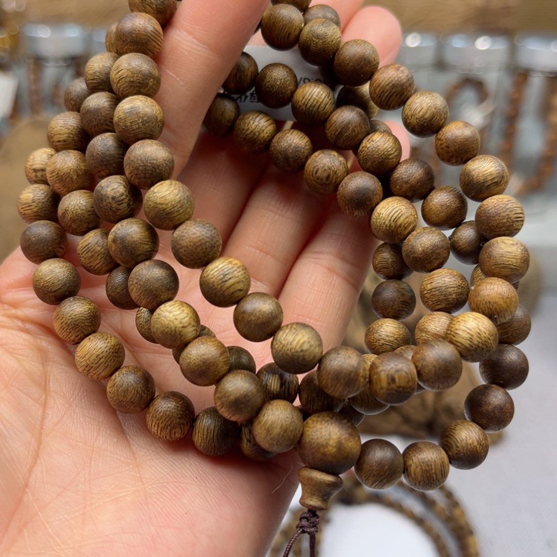 沉香手串海南白棋楠0.8/108