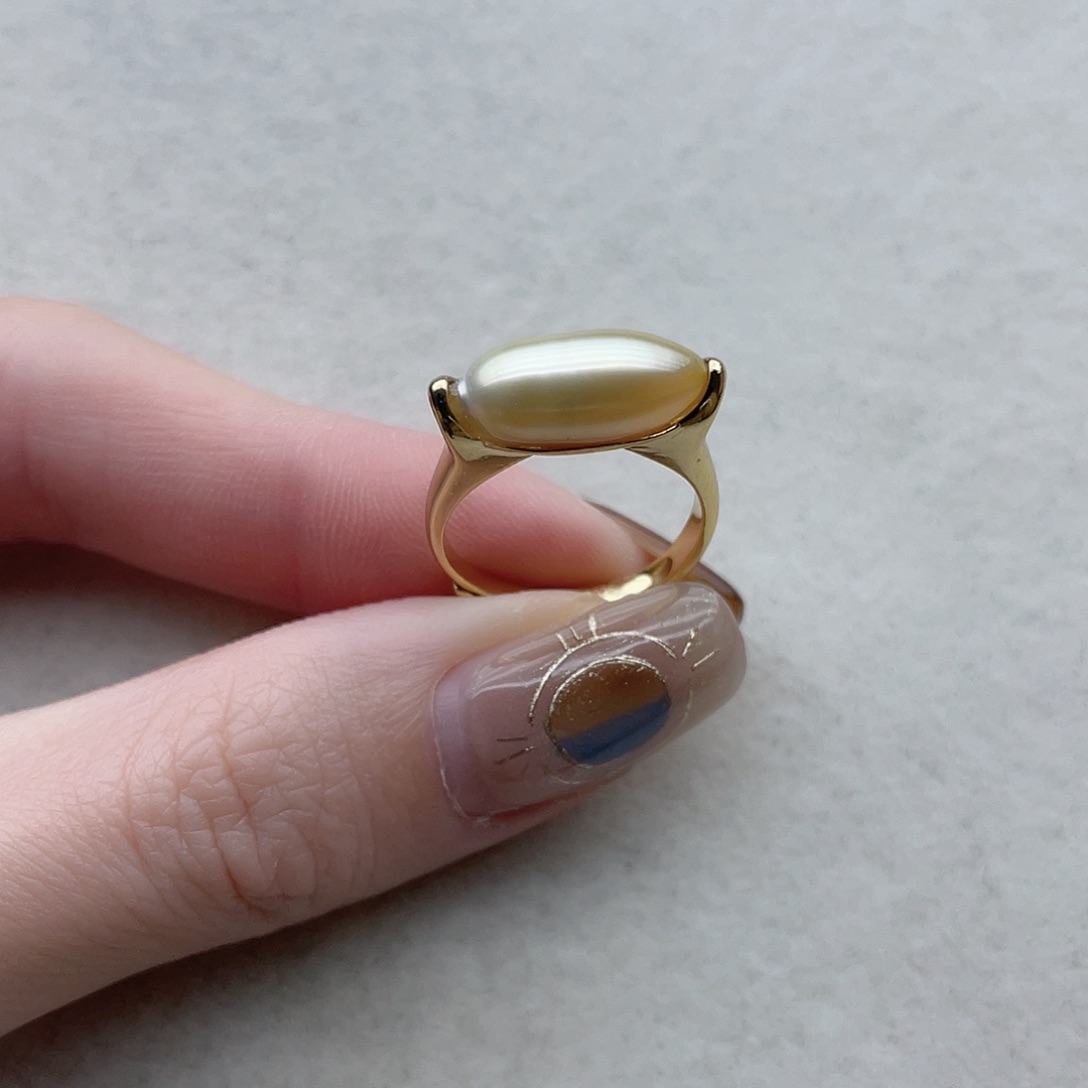 海水珍珠戒指44银S925镶嵌