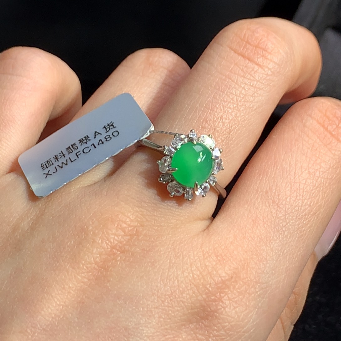 翡翠银S925镶嵌颈饰天然翡翠