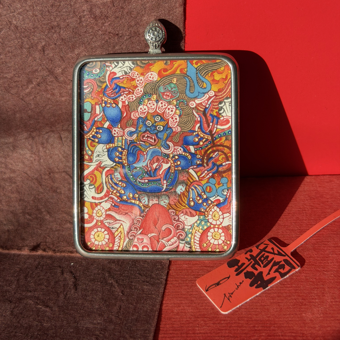 六臂大黑天唐卡 手绘唐卡