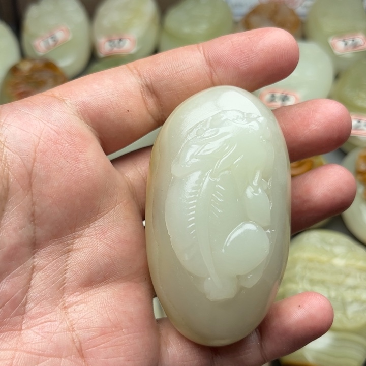 石材方解石手把件