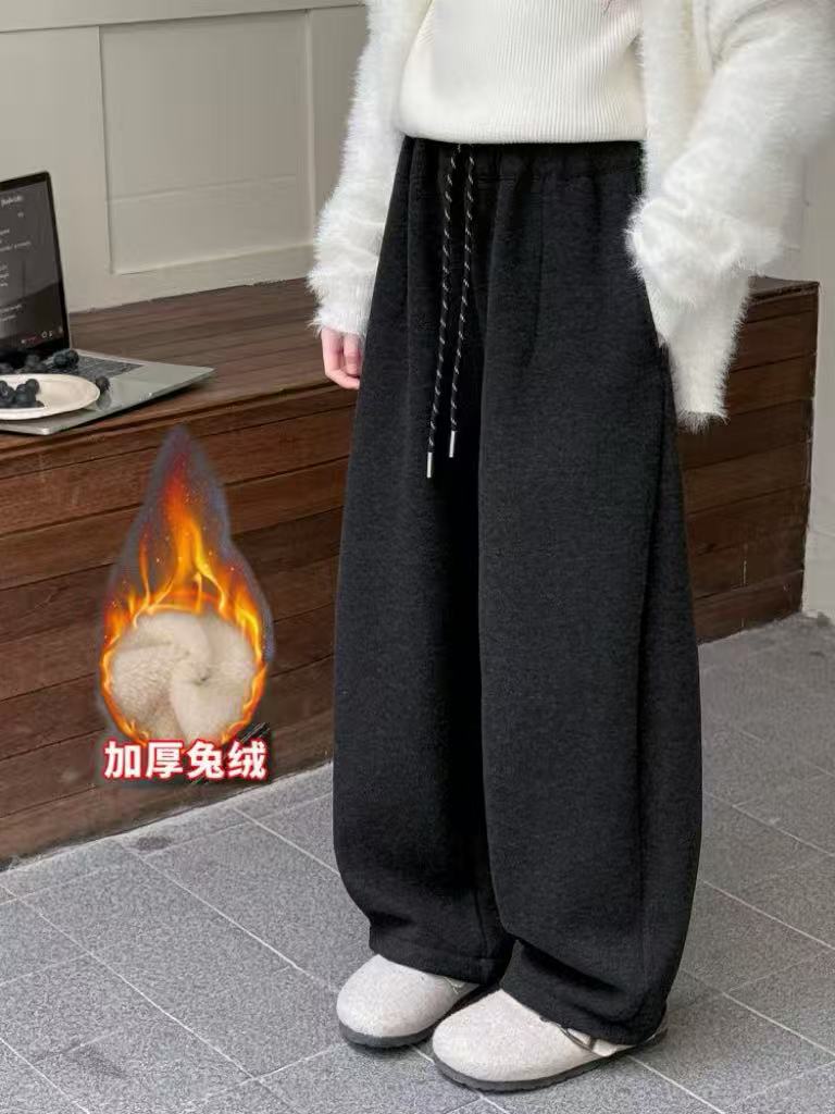 男女童2025新版糯米裤升级版亲子款保暖仿兔毛百搭一条过冬直筒