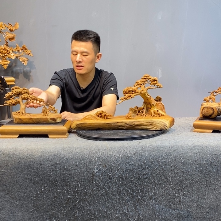 香***清柏木（崖柏）木雕工艺品摆件
