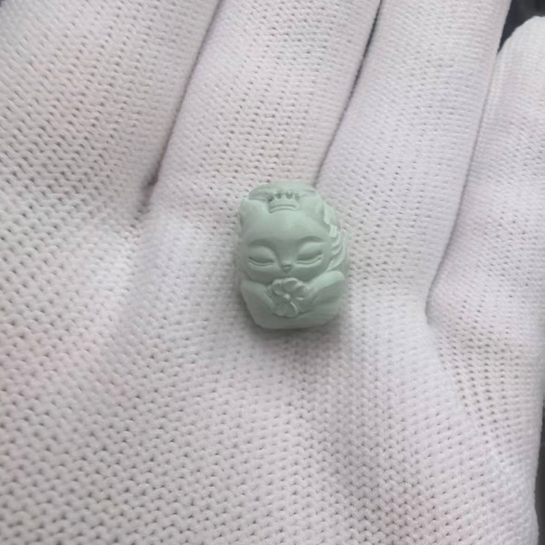 九尾狐菜籽黄圆珠手串光珠哑光天然高瓷无优化搭配嘟嘟嘴设计款