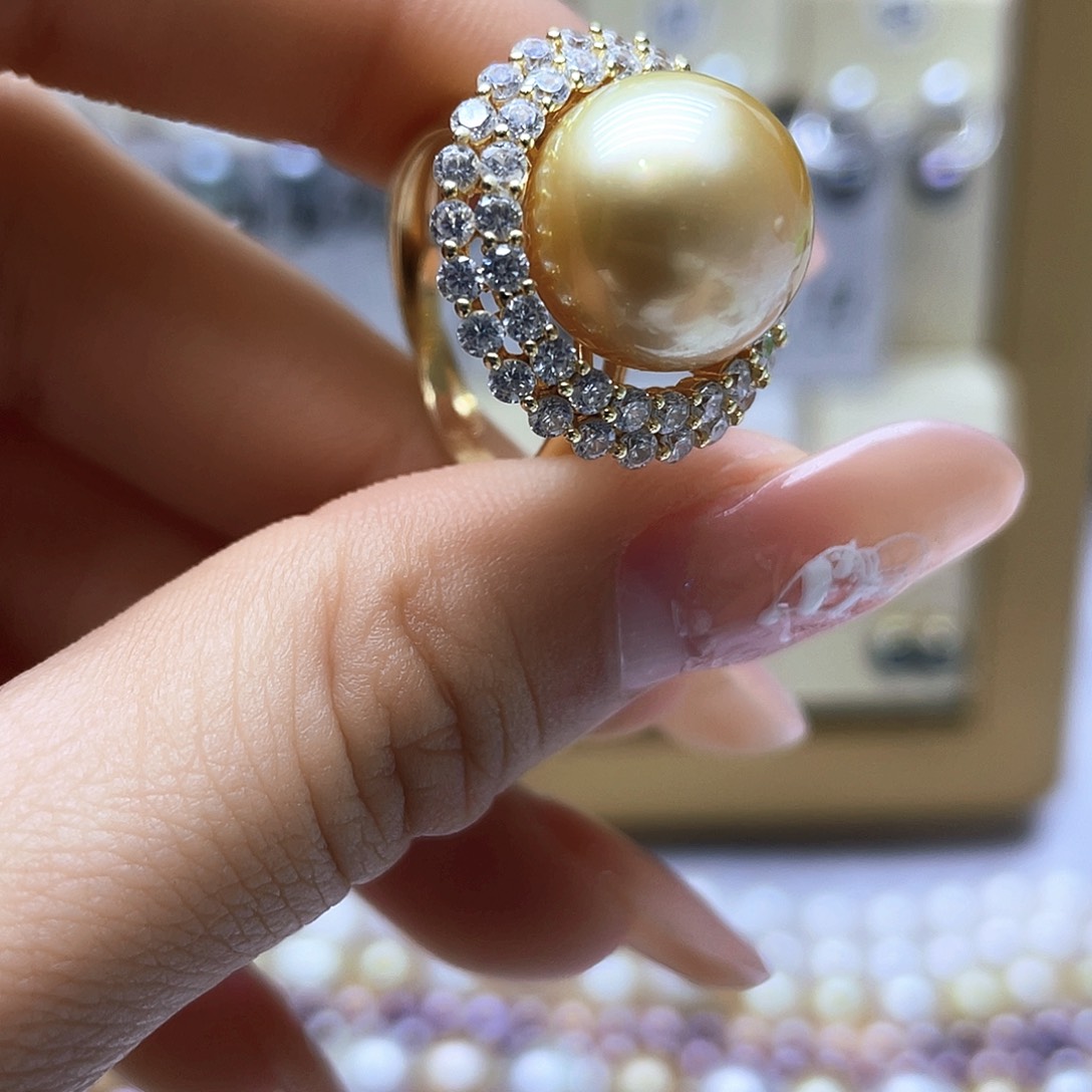 海水珍珠戒指银S925镶嵌