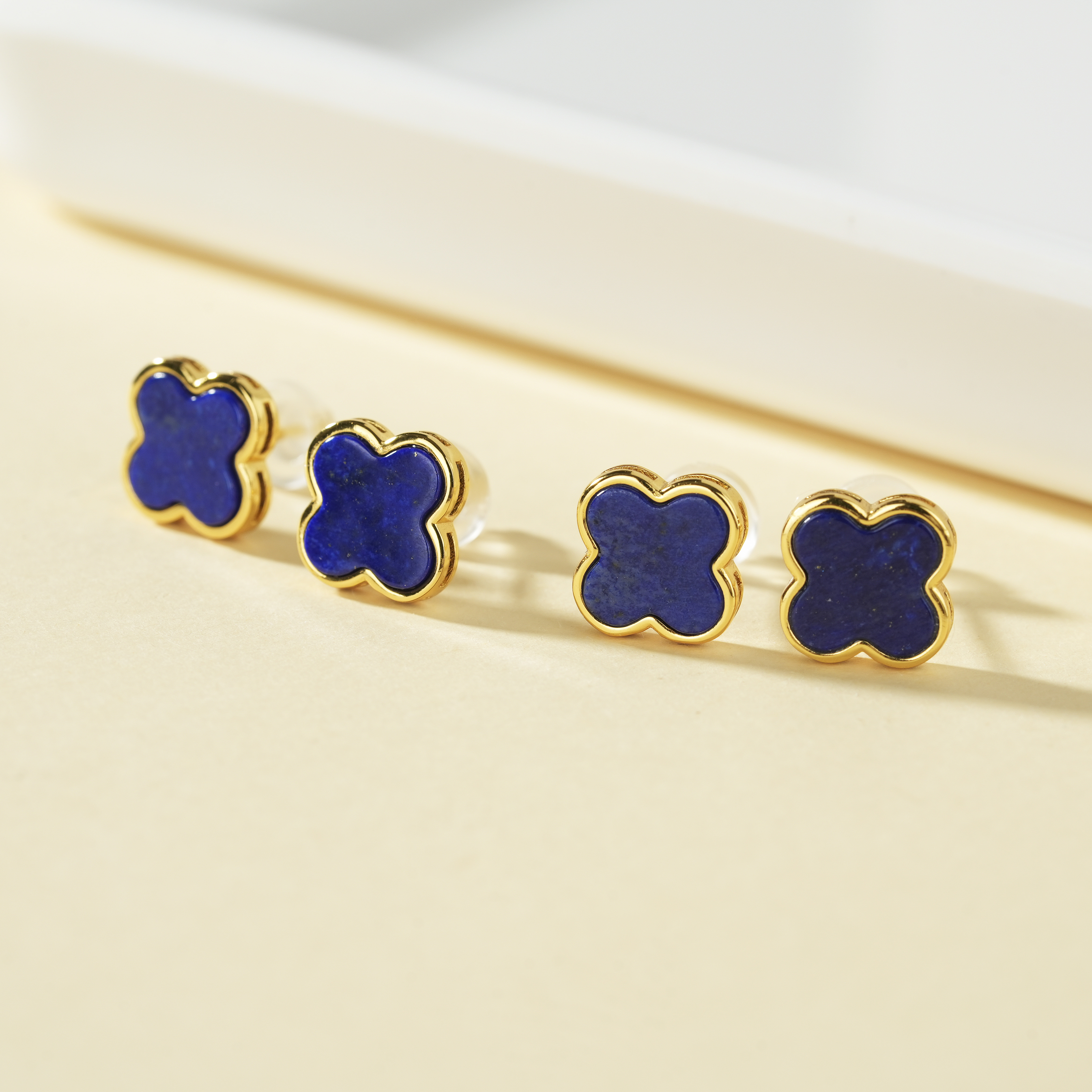 【云上好物】S925银青金石耳钉-多样性发一件-8*8mm-DS30296-20（JG）