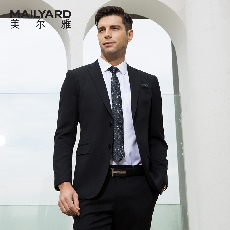 MAILYARD/美尔雅西服套装 羊毛商务男士黑色西服直播款 439