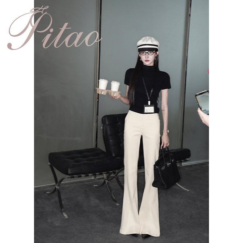 杜屁屁桃PITAO原创【超模比例】秋季新女气质轻奢百搭牛仔裤