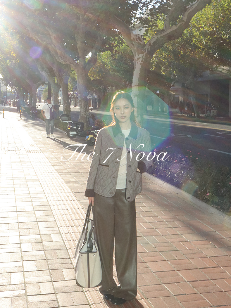 THE 7 NOVA『复古都市』25Fw浅咖色百搭修身显瘦休闲皮裤SGA4289