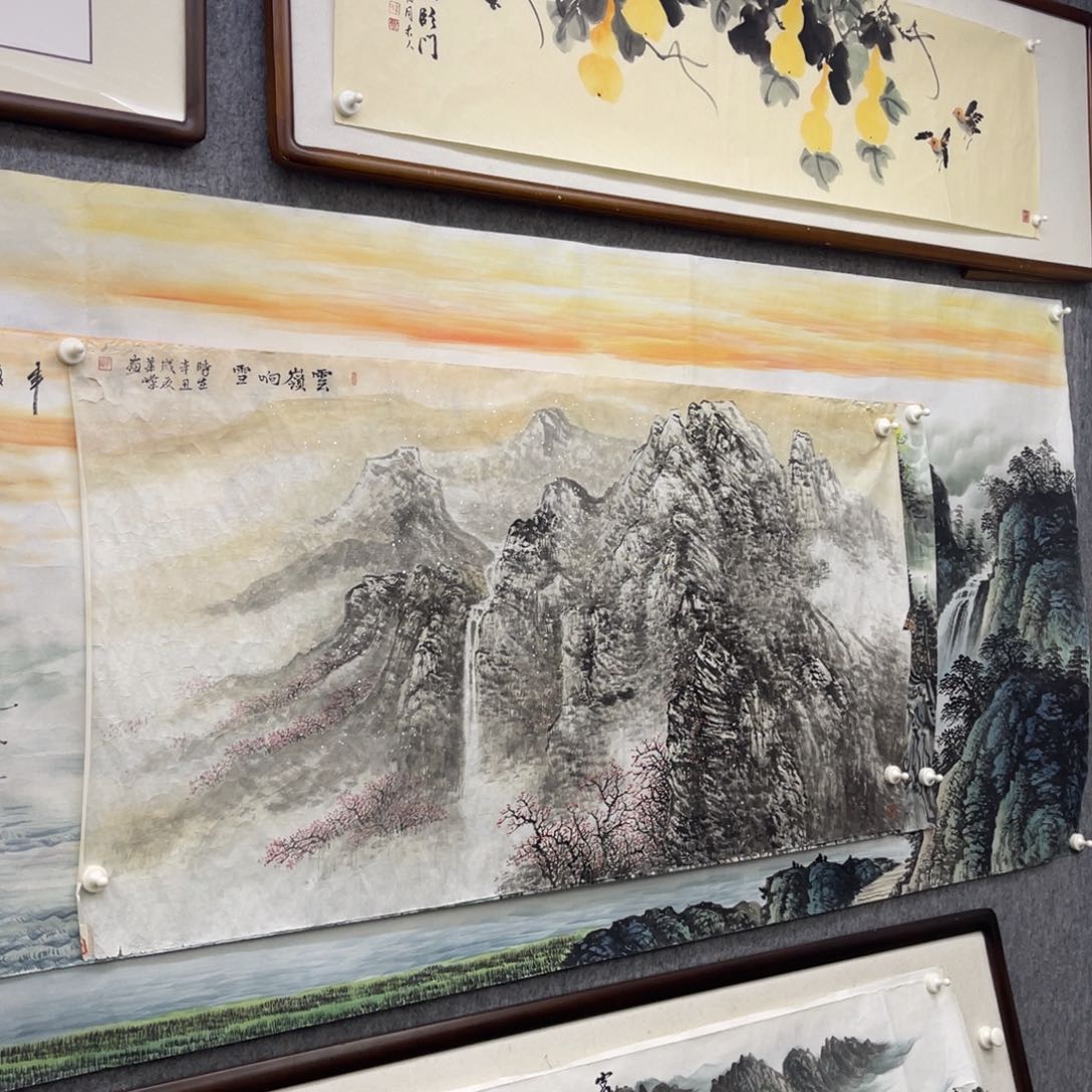 国画云嶺响雪四尺画芯微瑕