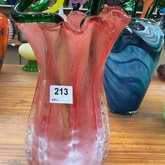 琉璃高度32厘米口径18厘米琉璃白菜花瓶
