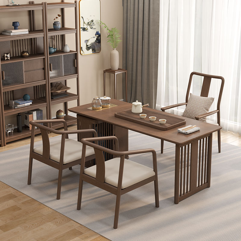 木屋记新中式茶桌实木茶桌椅办公室功夫茶桌家用茶几茶台茶椅组合