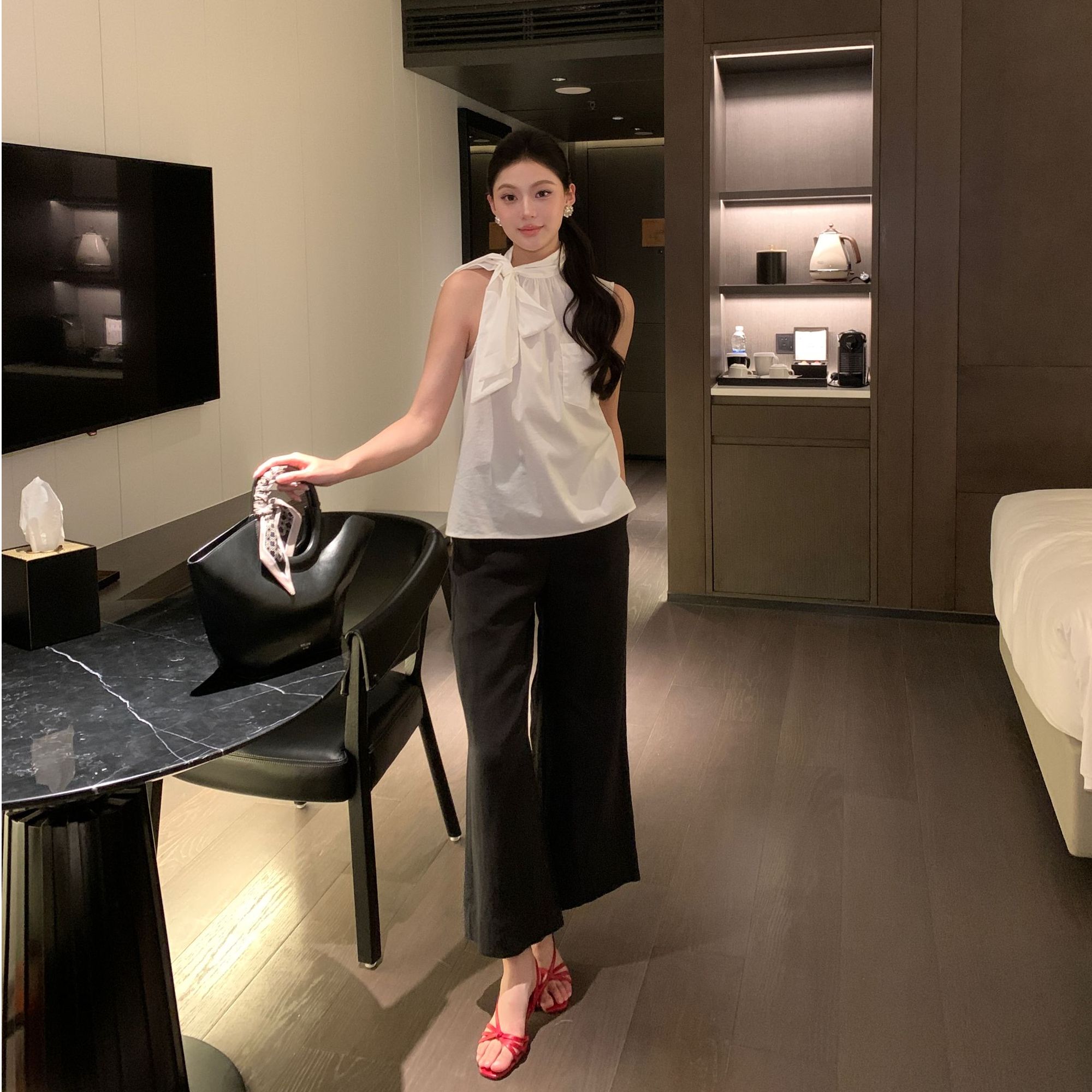 静一【青麻行韵】 原生质朴 100%汉麻休闲女老钱风抽绳阔腿裤九分裤