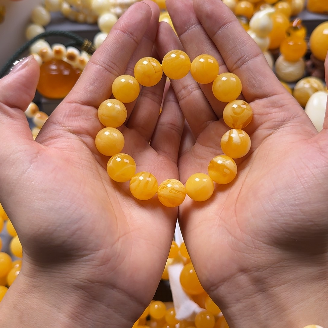 琥珀珠宝奇石未镶嵌15mm