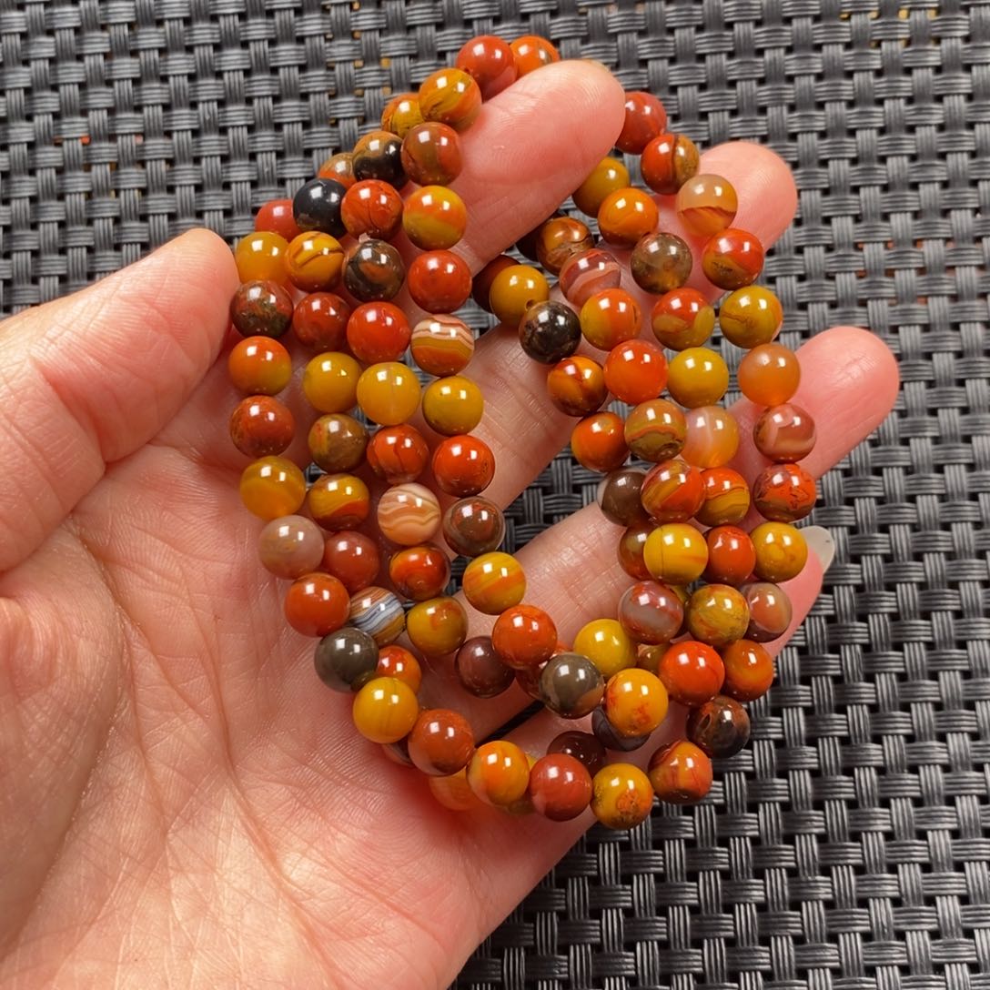 玛瑙/玉髓项链未镶嵌战国红项链