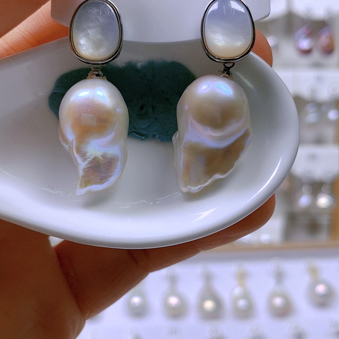 淡水珍珠银S925镶嵌颈饰