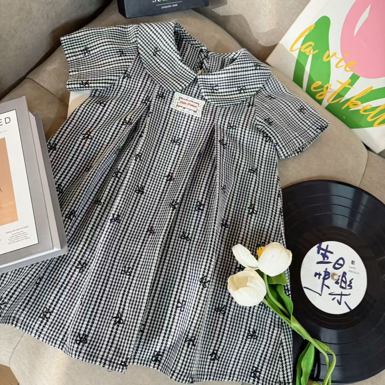 童装2025女宝宝春夏新款洋气条纹休闲娃娃领连衣裙潮流法式公主裙